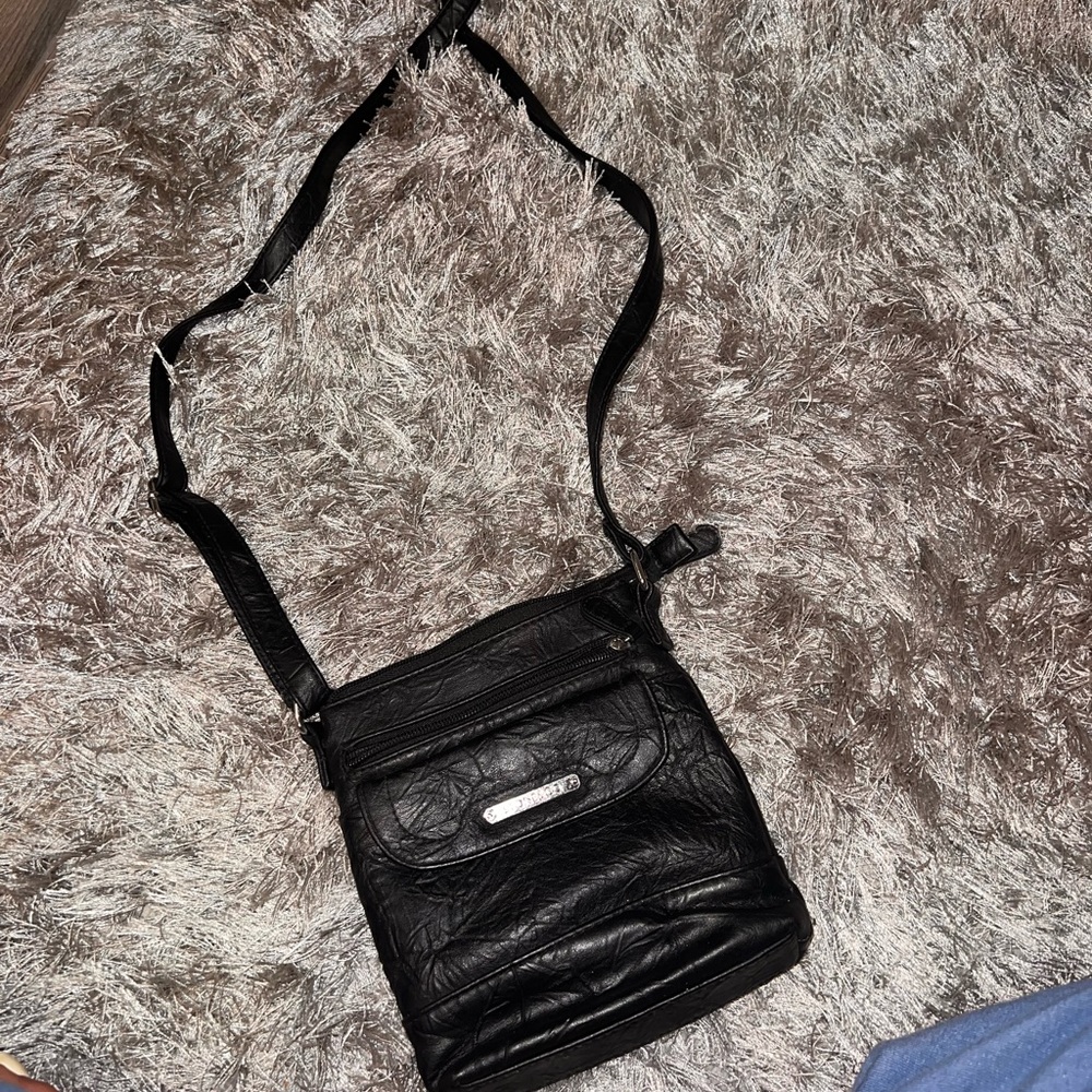 Black satchel bag